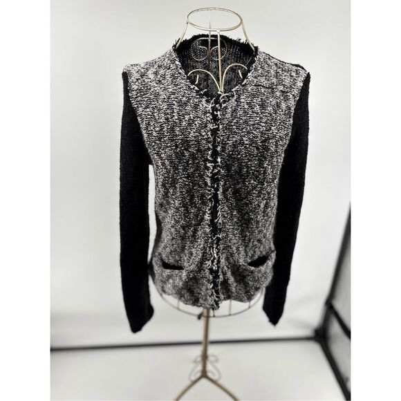 Donna Karan Sweaters - Donna Karen Black Hook & Eye cotton Blend sweater Cardigan Women’s Size XS